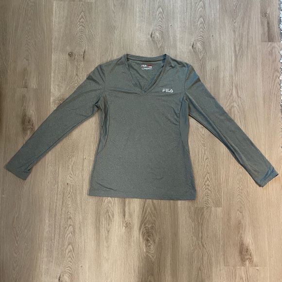 Fila Sport Grey Long Sleeve Workout Top - Picture 2 of 3